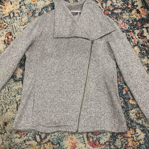 Lands End Sweater Fleece Asymmetrical Coat - Picture 2 of 5